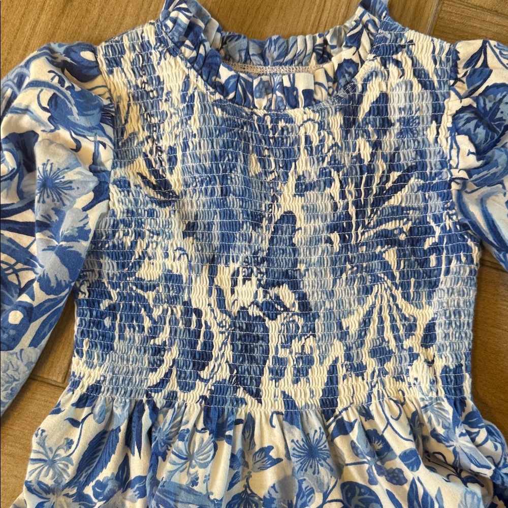 Polo Ralph Lauren Kids Floral Blue and White Kids Dress - Picture 3 of 6